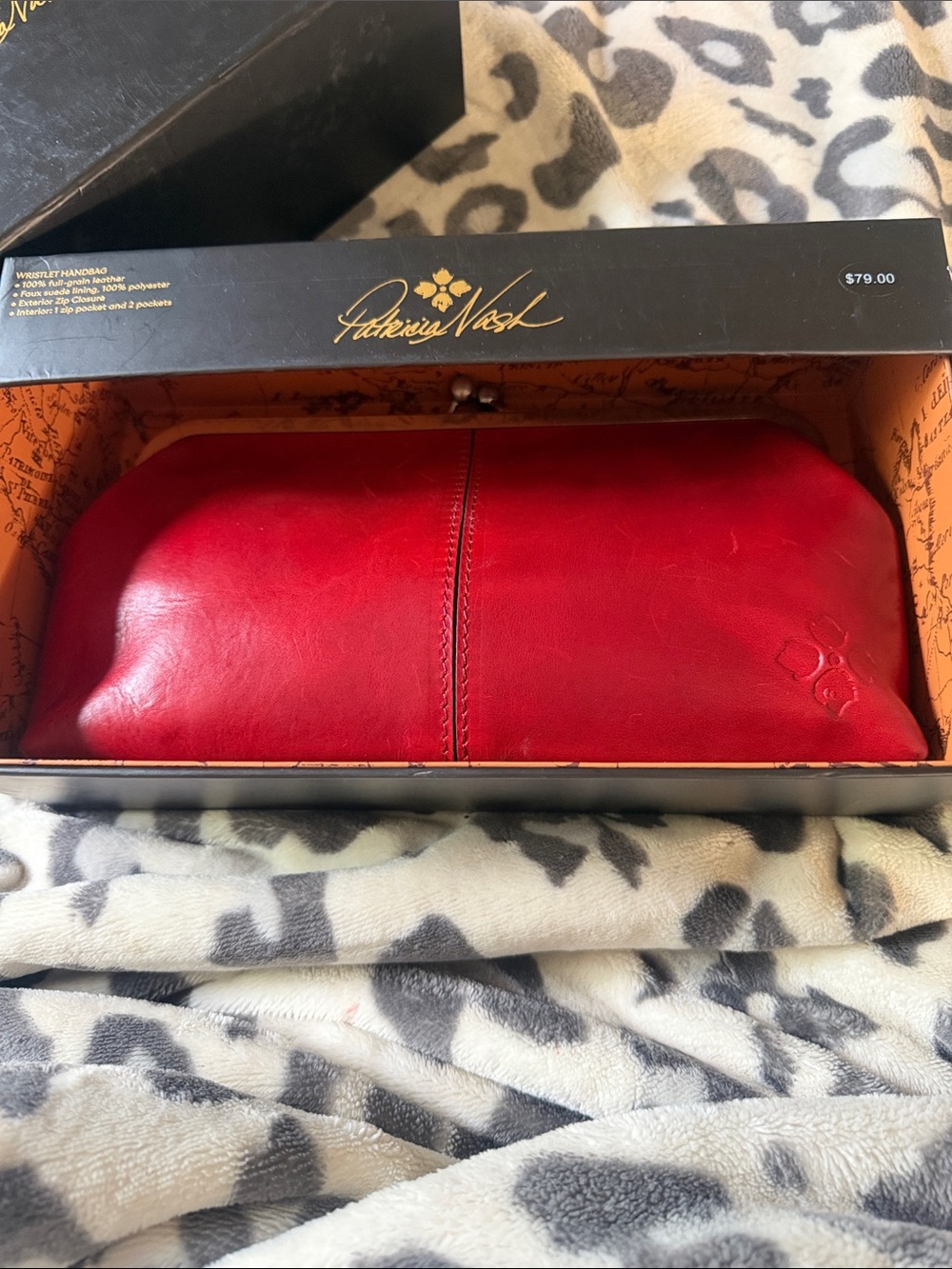 Patricia Nash Red Leather Clutch